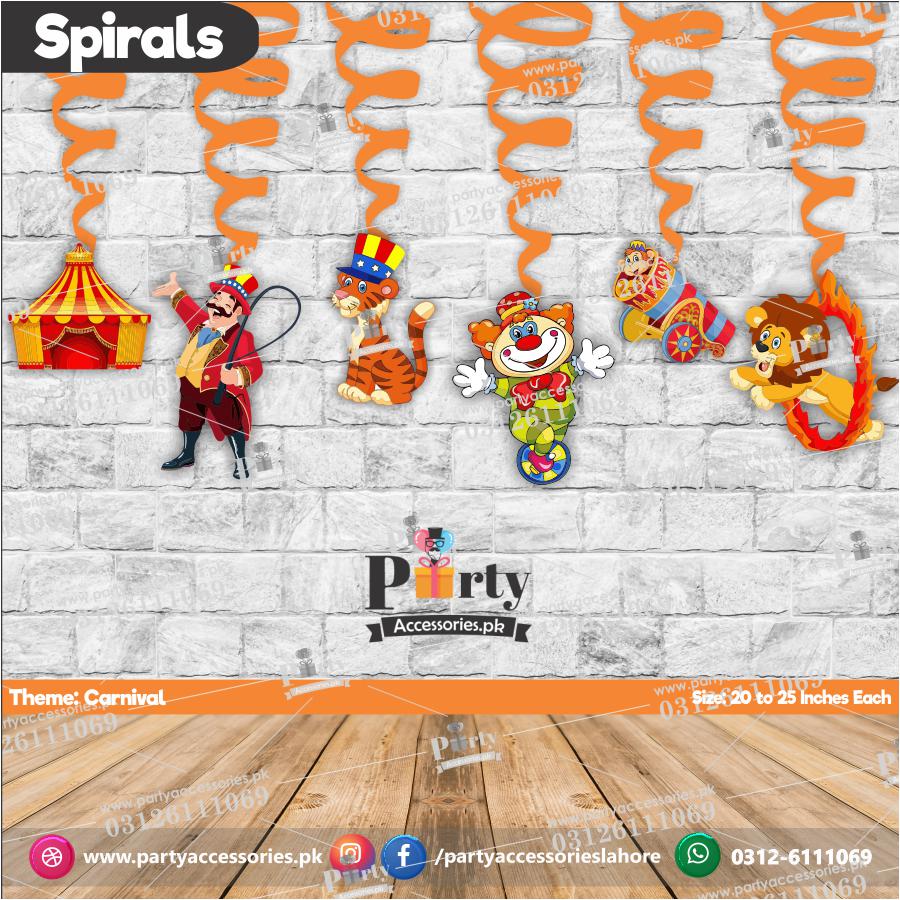 Spiral Hanging swirls in Circus theme birthday party decorations