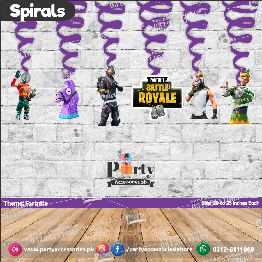Spiral Hanging swirls in Fortnite theme birthday party decorations 