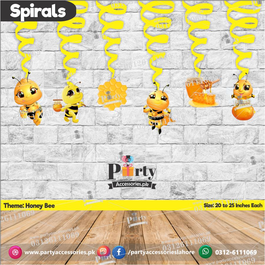 Spiral Hanging swirls in Honey bee theme birthday party decorations