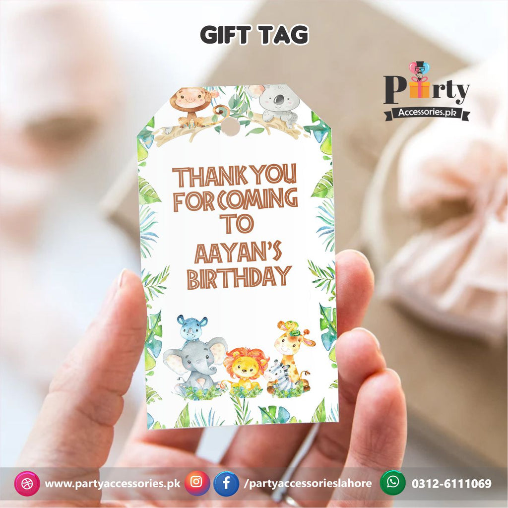 Customize Gift / Thank you tags in Wild One theme Birthday Party