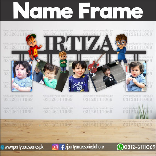 Customized Wall NAME frame in Alvin and the Chipmunks theme Birthday Party