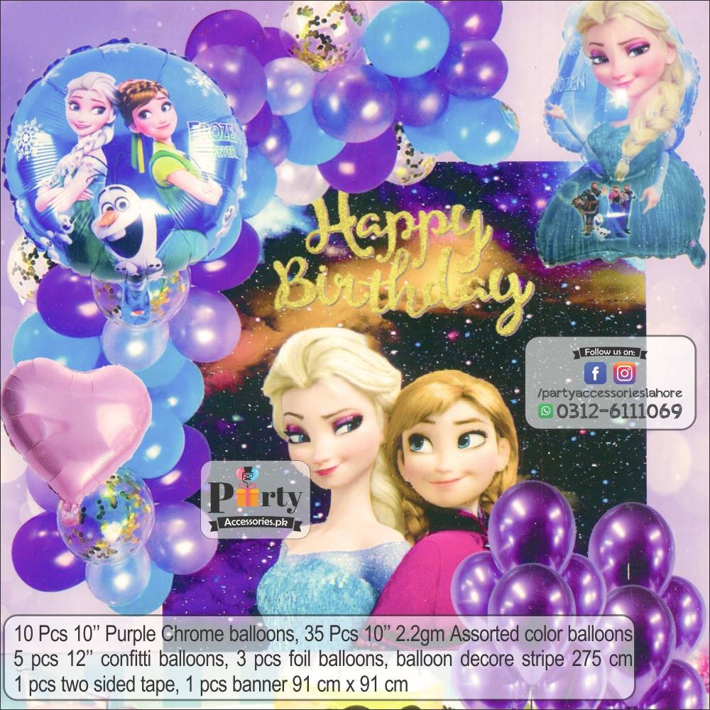 Frozen Elsa birthday theme party decorations set garland backdrop kit