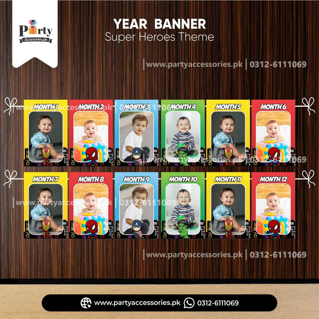Customized Month wise Pictures banner in Superheroes theme
