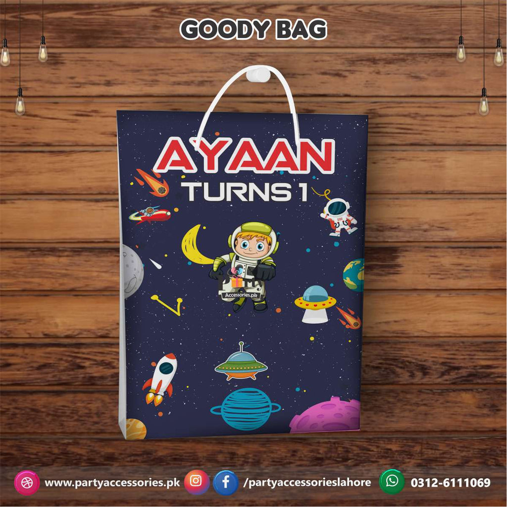 Outer space theme Birthday party Customized Goody Bags / favor bags pack of 6