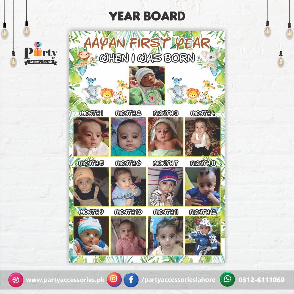 Customized Month wise year Picture board in Wild One theme birthday (year board)