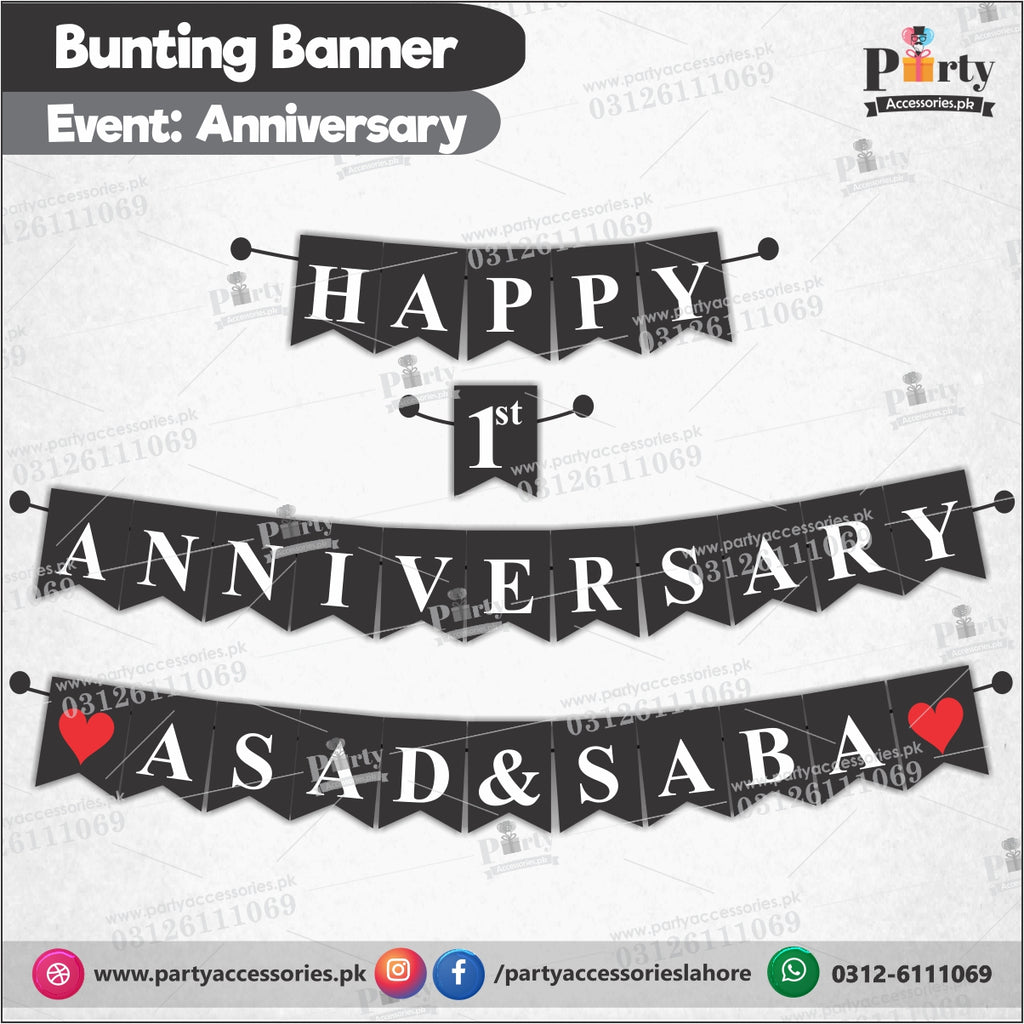 Customized ANNIVERSARY bunting banner for Decoration