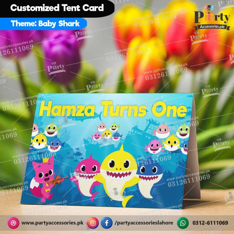 BABY SHARK TABLE TENT CARDS