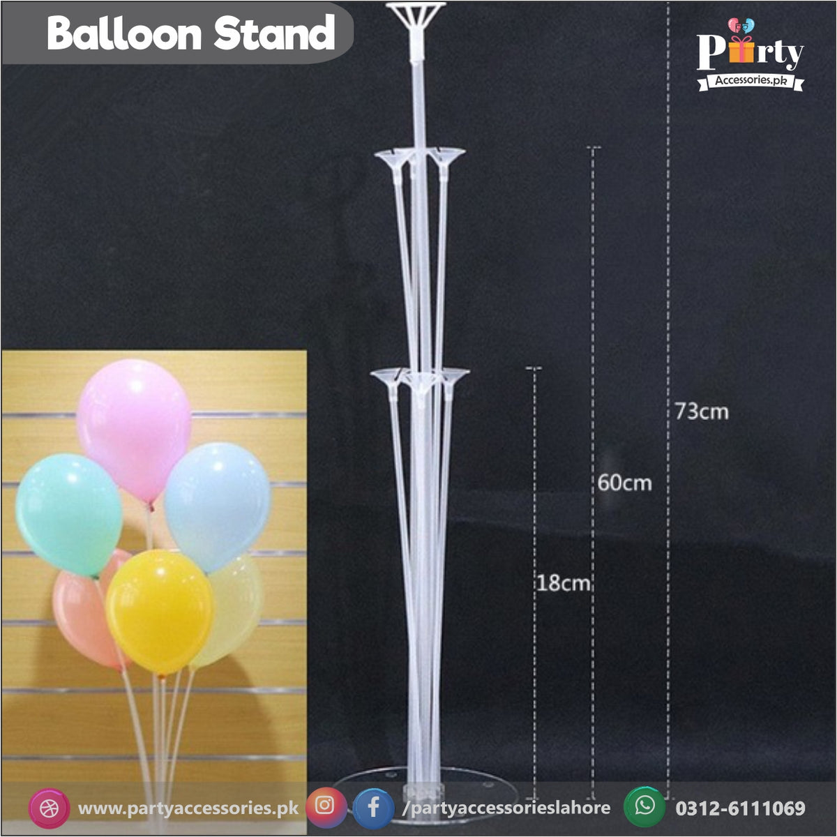 ZEDWELL 1 Set Plastic Ballon Holder Ballons Support Ballonss Column Stand  Birthday Party & Wedding Decoration 