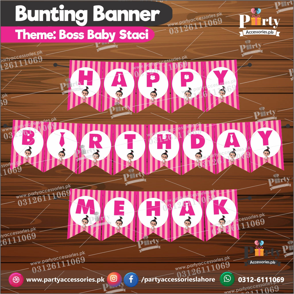 Customized BOSS BABY stacy theme Birthday Bunting Banner