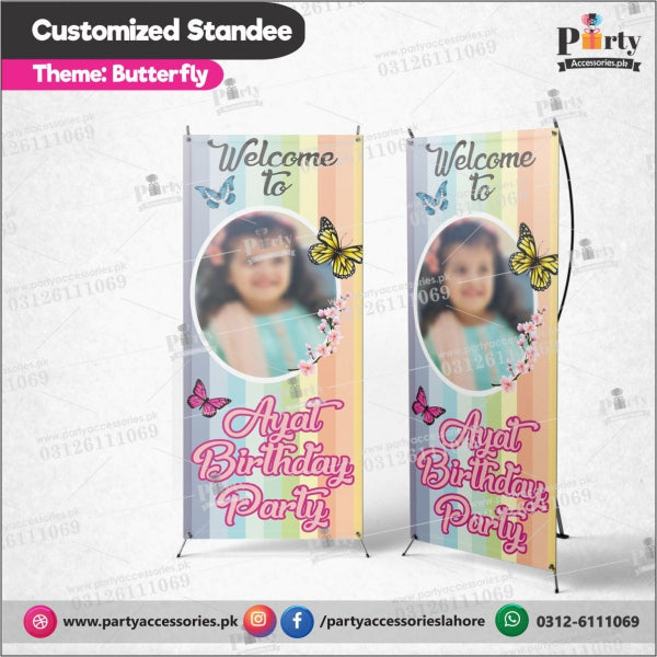 Customized Welcome Standee for Butterfly theme party