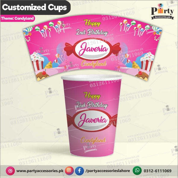 Customized disposable Paper CUPS for Candy-land theme party