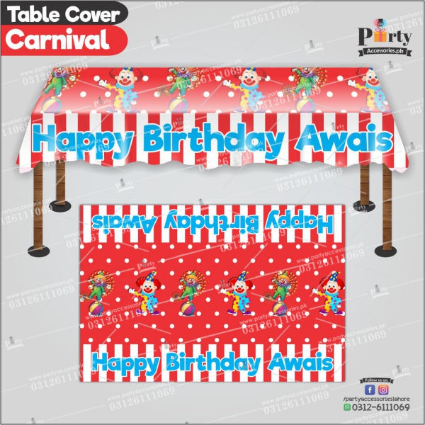 Customized Carnival Circus Theme Birthday table top sheet