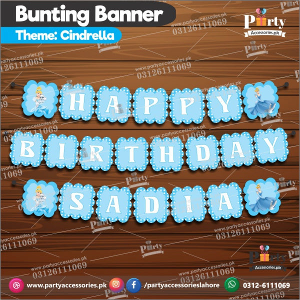 Customized Cinderella theme Birthday bunting Banner cutout