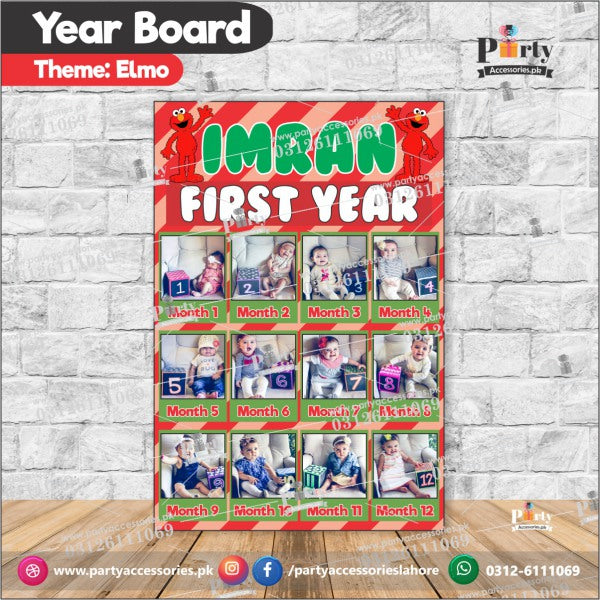 Customized Month wise year Picture board in elmo theme (year board)