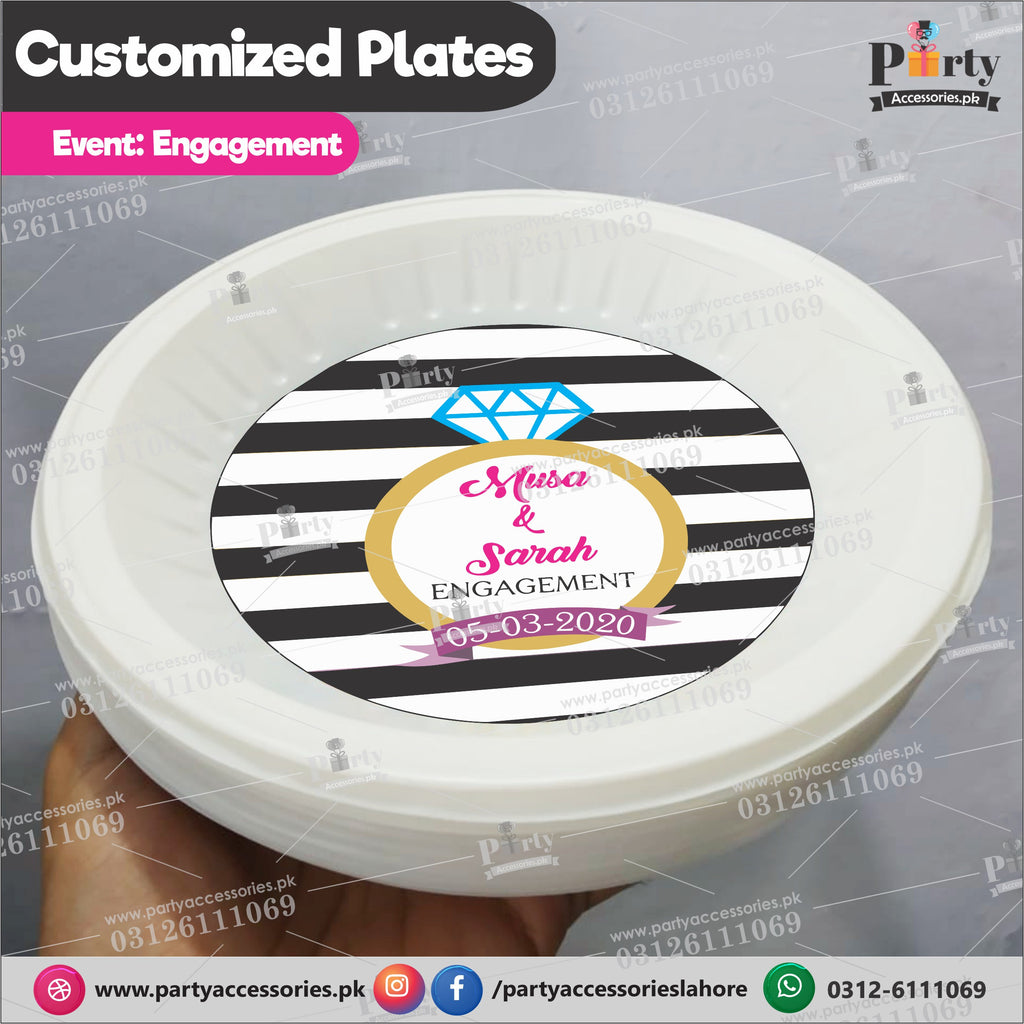 Customized disposable plates for engagement party