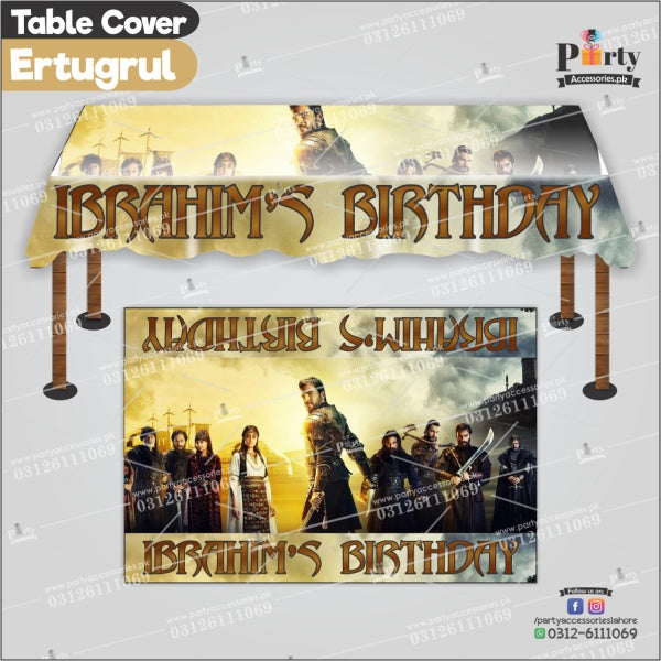 Customized Ertugrul Theme Birthday table top sheet