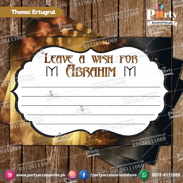 Customized Ertagrul theme Party wish Cards