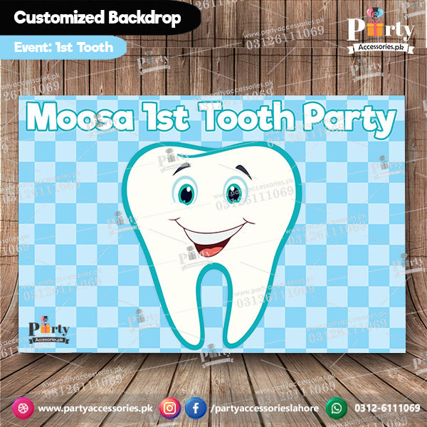 Backdrop for your baby first tooth theme party 1st tooth ideas pinterest