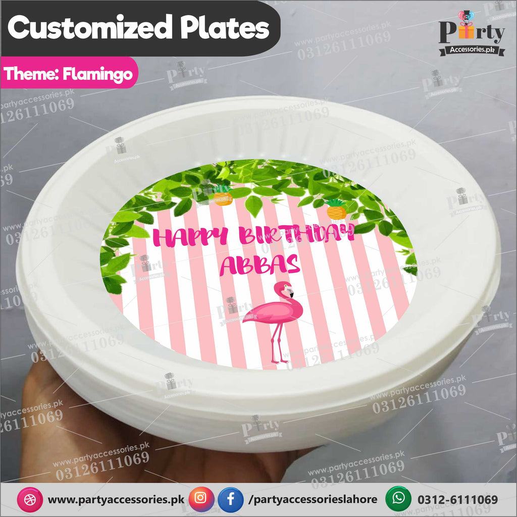 Customized disposable Paper Plates Flamingo theme party