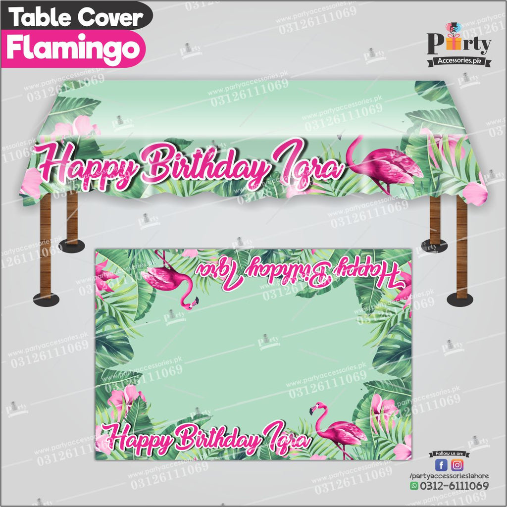 Customized Flamingo Theme Birthday table top sheet