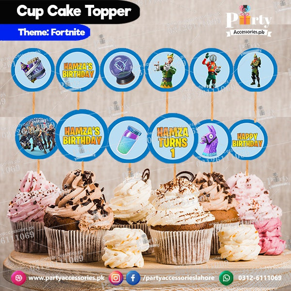 Fortnite Theme birthday cupcake toppers set