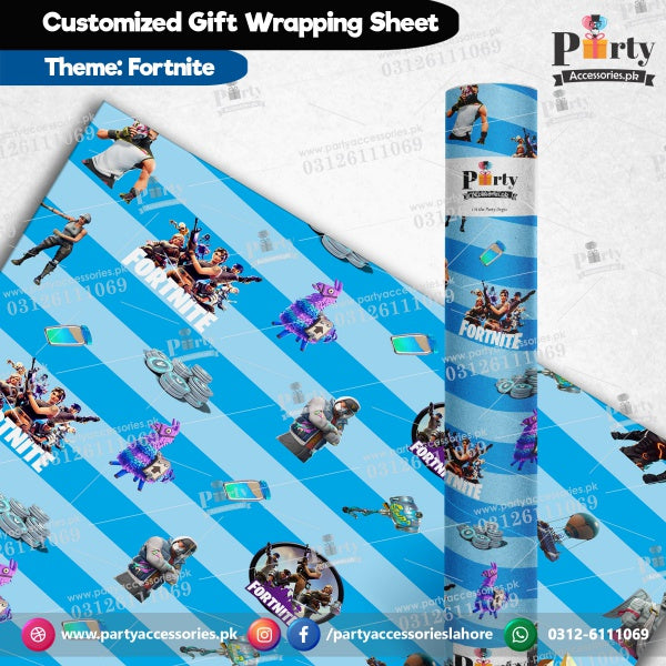 Gift wrapping sheets for Fortnite theme birthday party