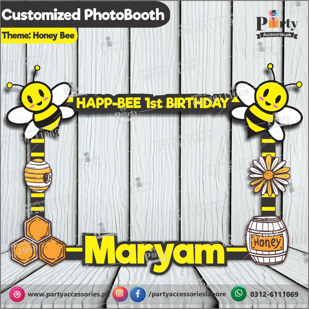 Customized Photo Booth / selfie frame for Honey Bee theme party