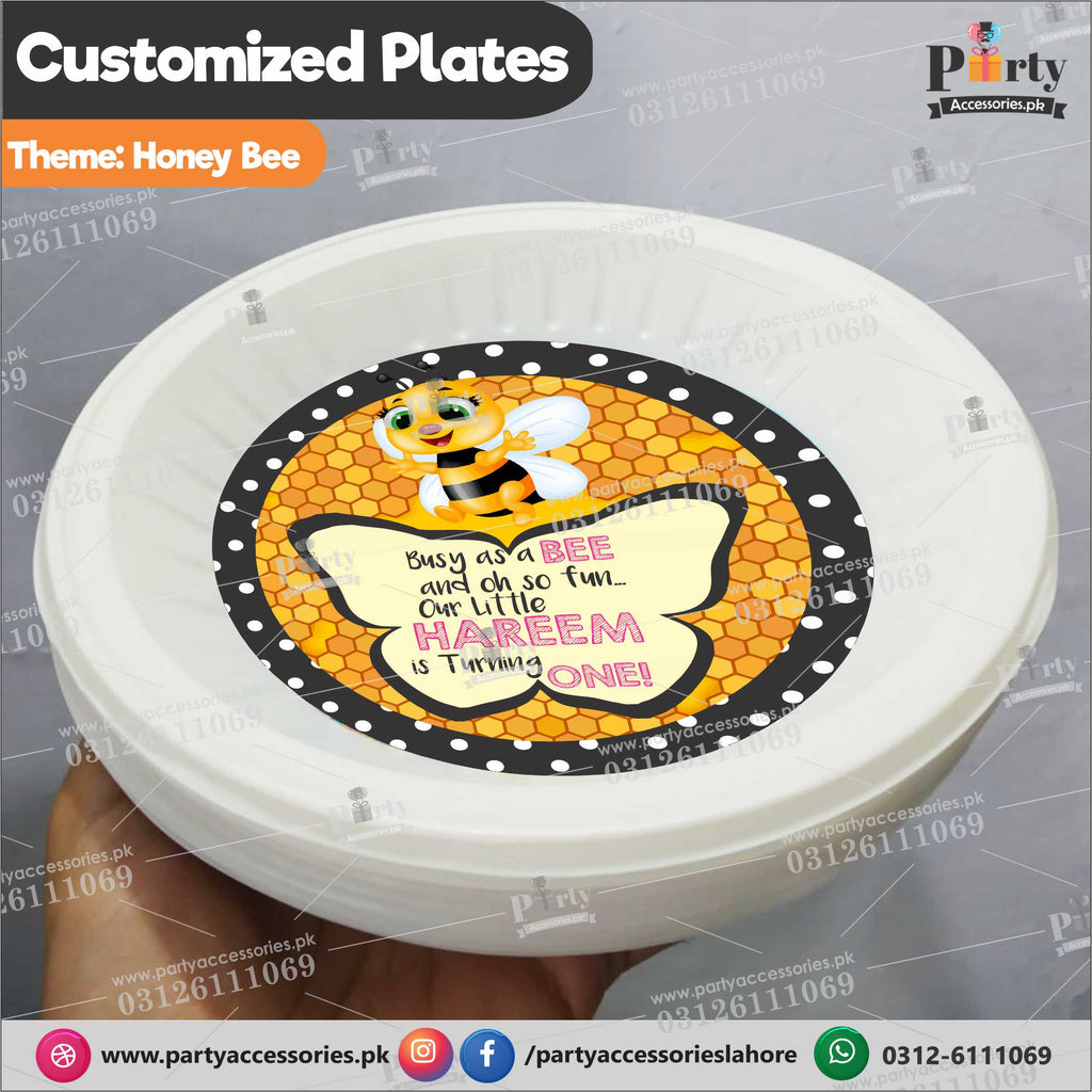 Customized Plates for honey bee theme party