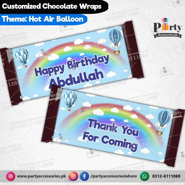 Customized Hot Air Balloon theme chocolate wraps