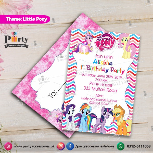 Customized Little Pony theme Party Invitation Cards