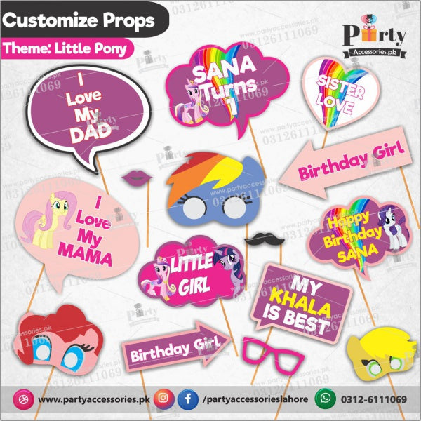 Customized props set for Little Pony theme birthday party 