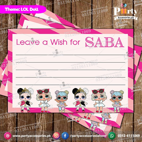 Customized wish cards in lol doll theme