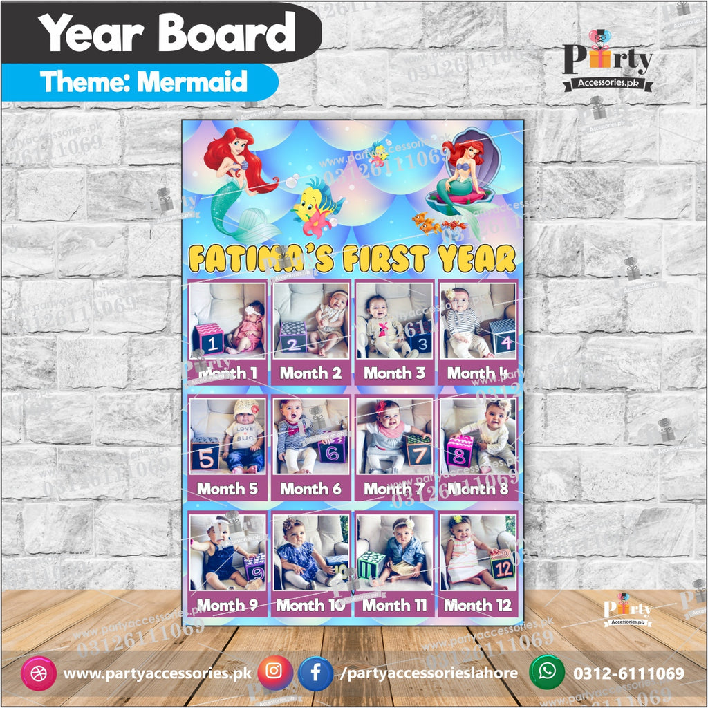 Customized Month wise year Picture board in Mermaid theme (year board)