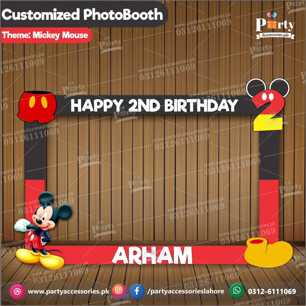 Customized Photo Booth / selfie frame for Mickey Mouse theme party