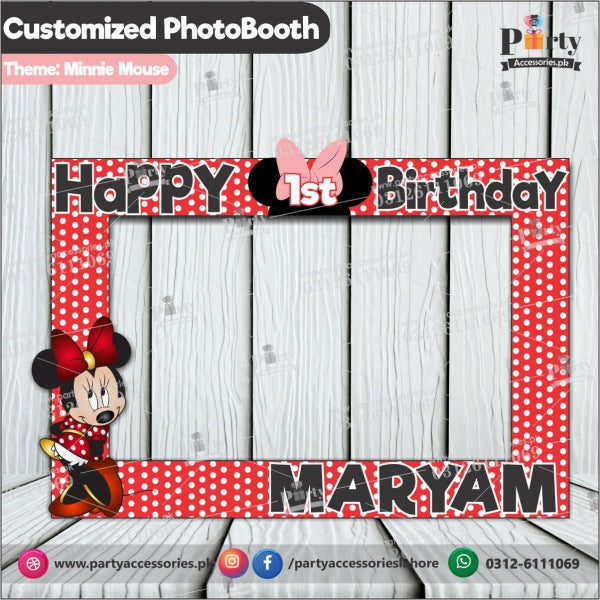 Customized Photo Booth / selfie frame for Minnie Mouse theme party