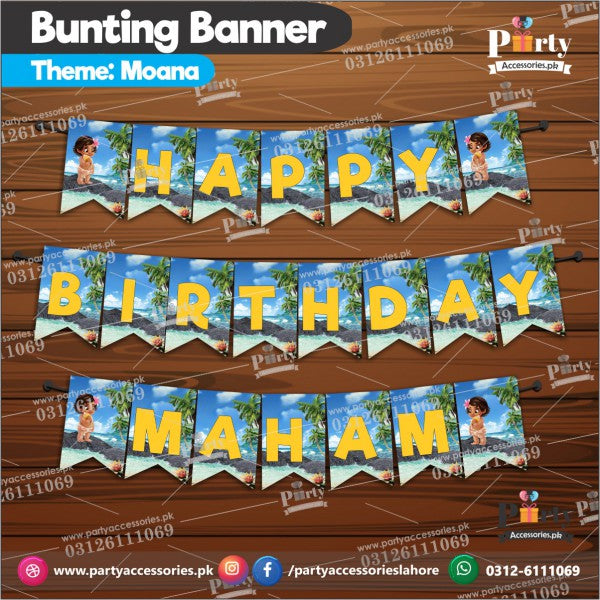 Customized Moana theme Birthday wall / bunting  Banner cutout