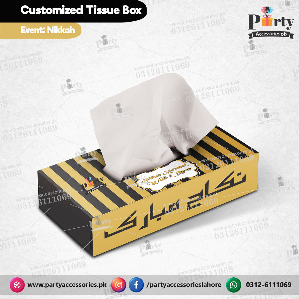 Customized Tissue Box cover for NIKKAH function table Decor