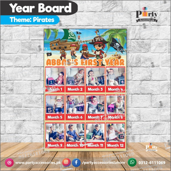 Customized Month wise year Picture board in The Pirates theme (year board)