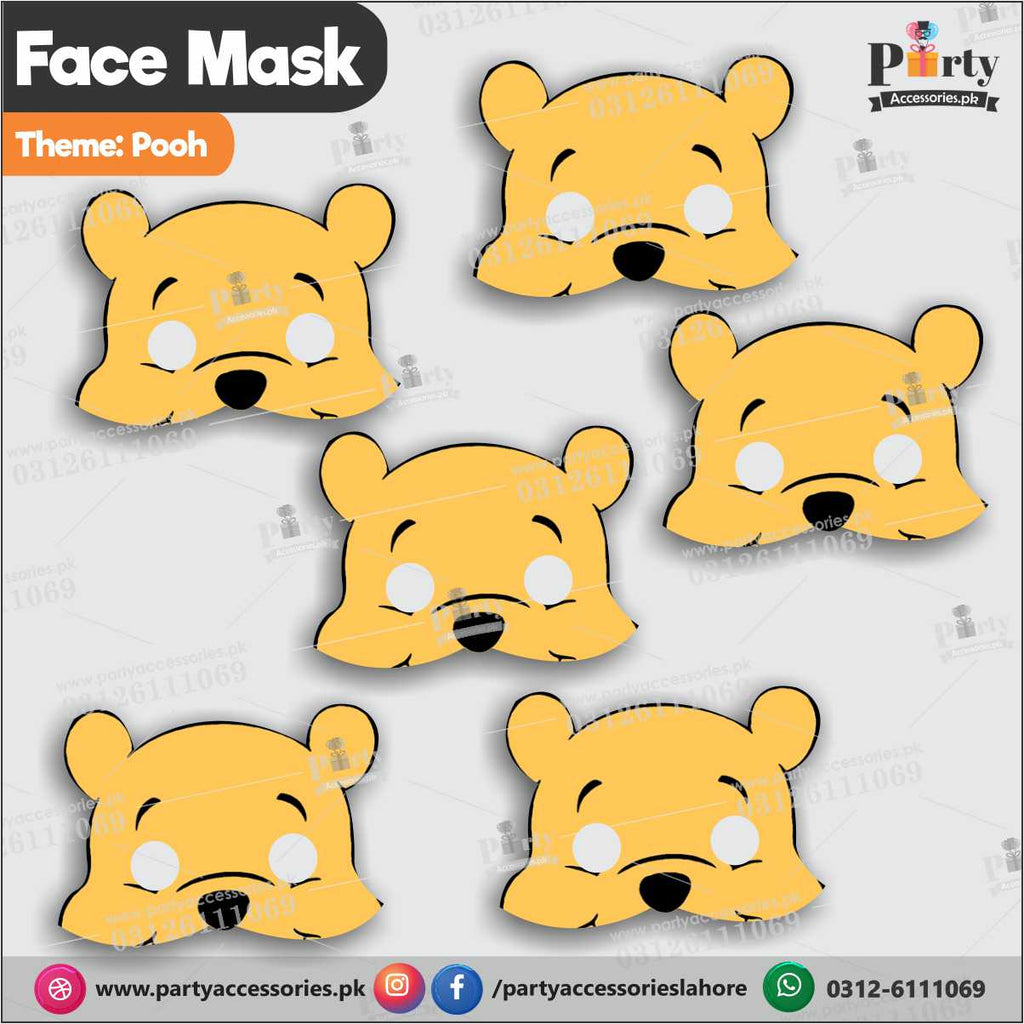 Pooh theme face masks for thematic birthday