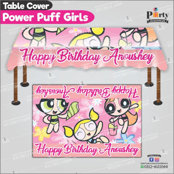 Customized The Powerpuff Girls Theme Birthday table top sheet