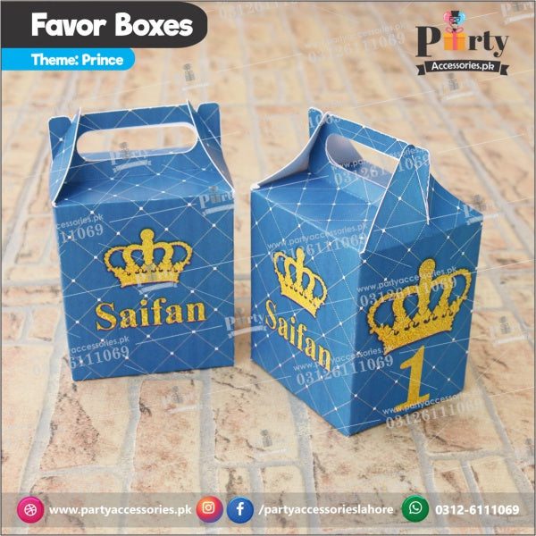 Customized Prince theme  Favor / Goody Boxes with handle