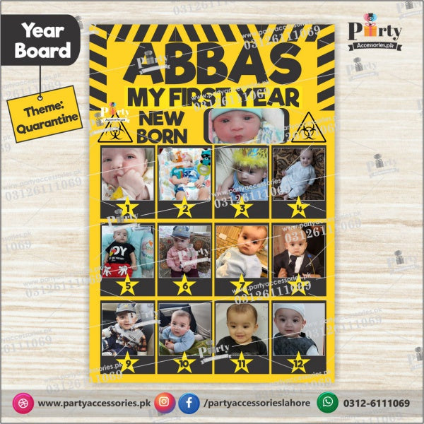 Customized Month wise year Picture board in Quarantine theme (year board)
