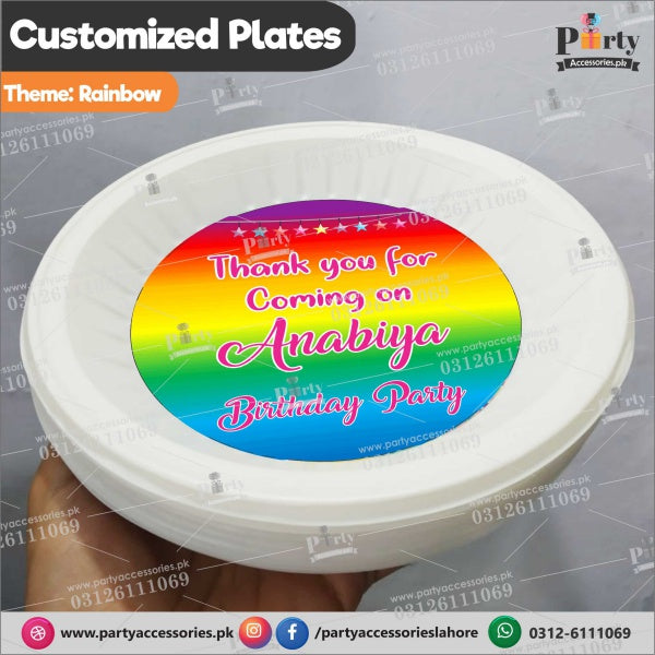 Customized disposable Paper Plates for Rainbow theme party