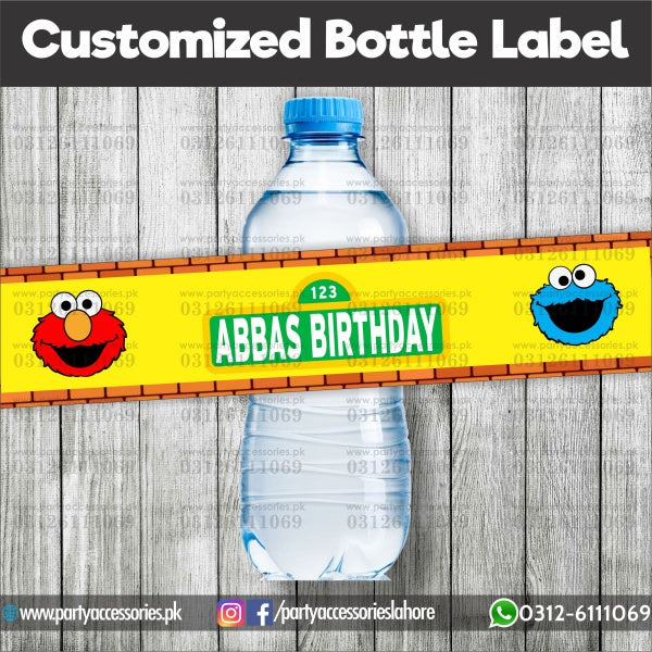 Sesame Street theme Customized Bottle Label wraps for table decoration