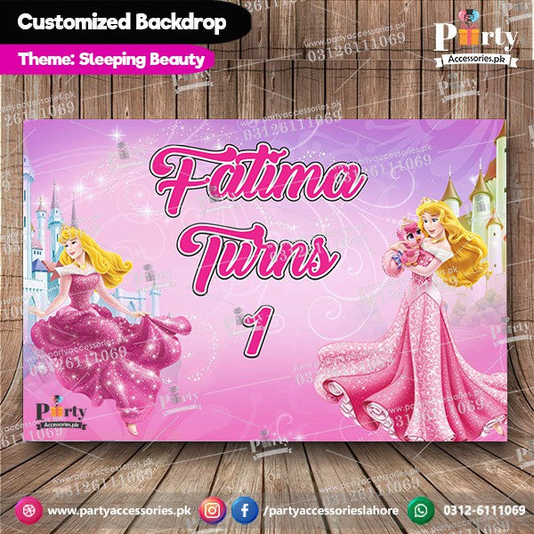 Customized Aurora Princess Theme Birthday Party Backdrop