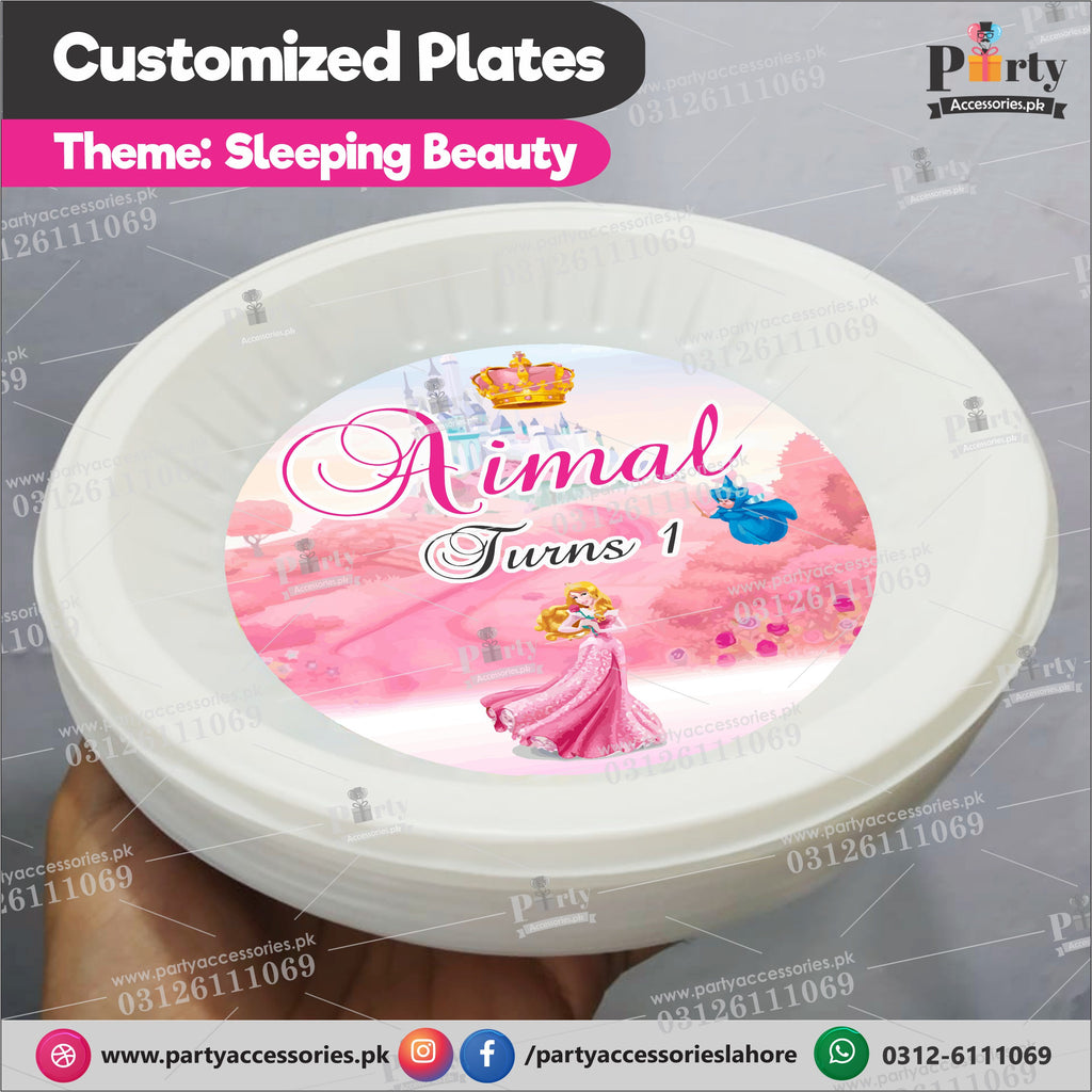 Customized disposable Paper Plates Aurora Princess theme party