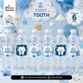 First tooth party table decoration bottle labels for boy | Pack of 6