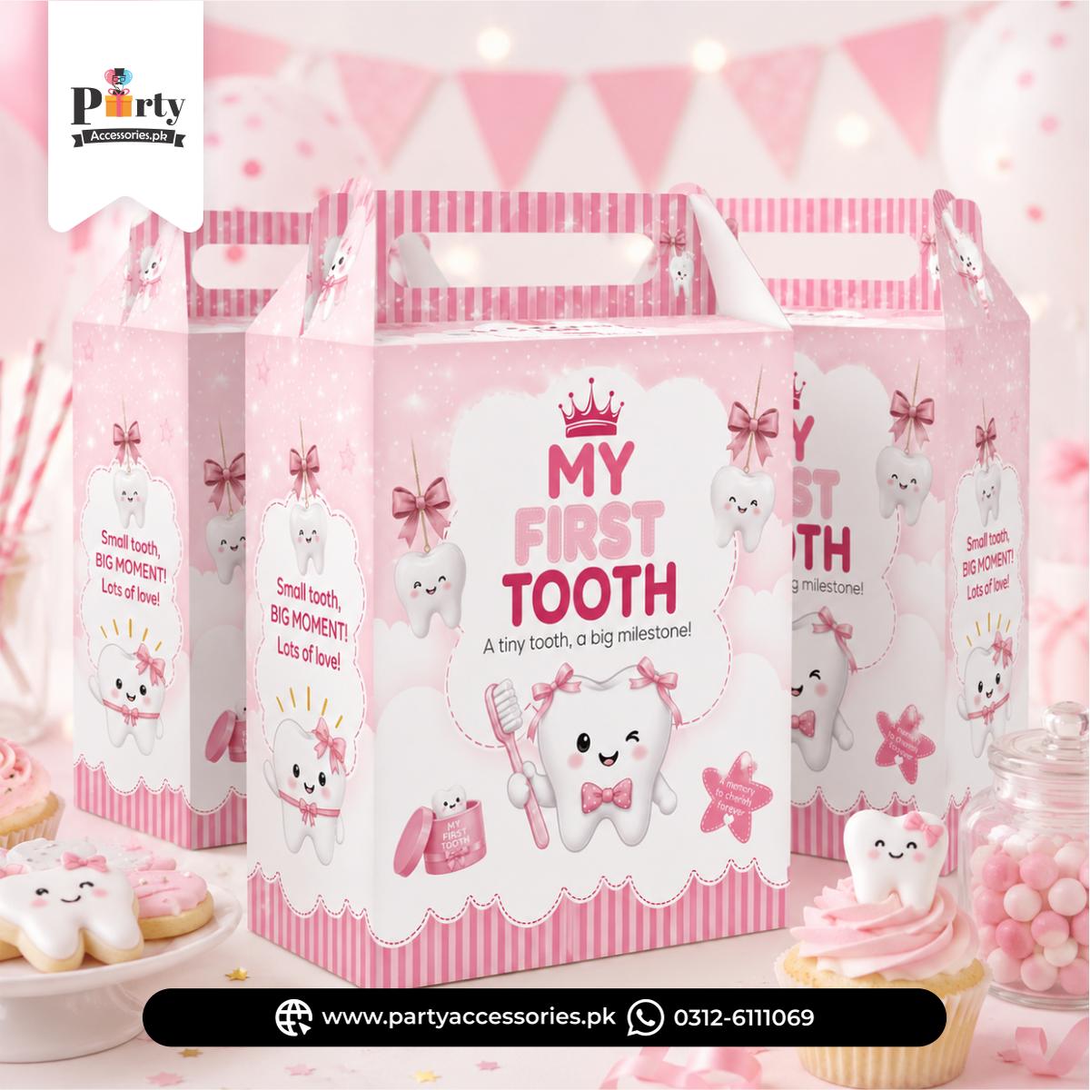 My First Tooth Goody Boxes for First tooth party decoration