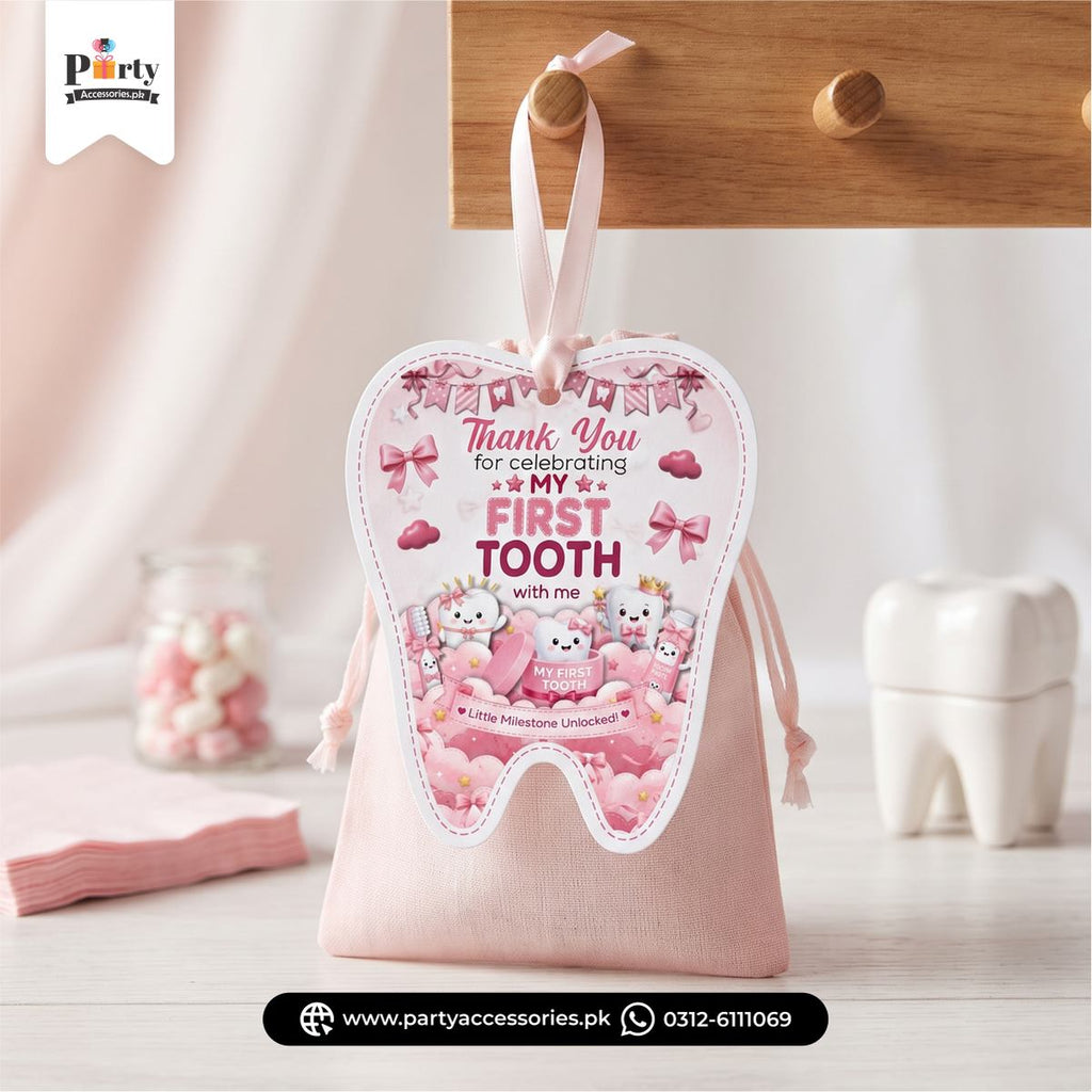 Thank you for celebration card First tooth shape