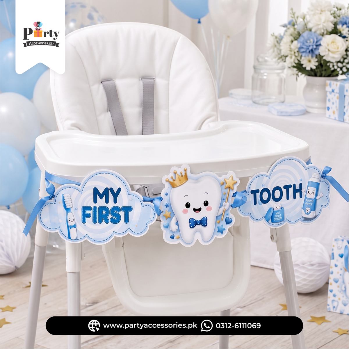 1st Tooth Party Chair Banner